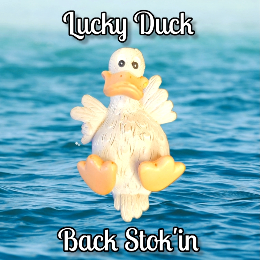 Vtg Lucky Duck Figurine Back Stroke Swimming Daffy Lovers